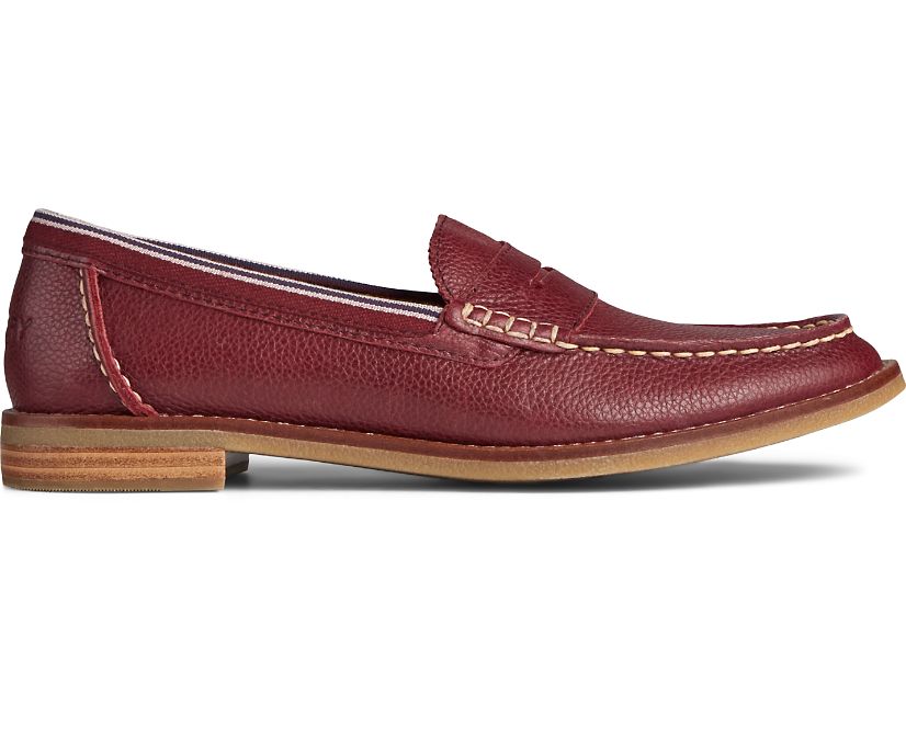 Sperry Seaport Penny Tumbled Leather Loafers - Women's Loafers - Red [EI1742386] Sperry Ireland